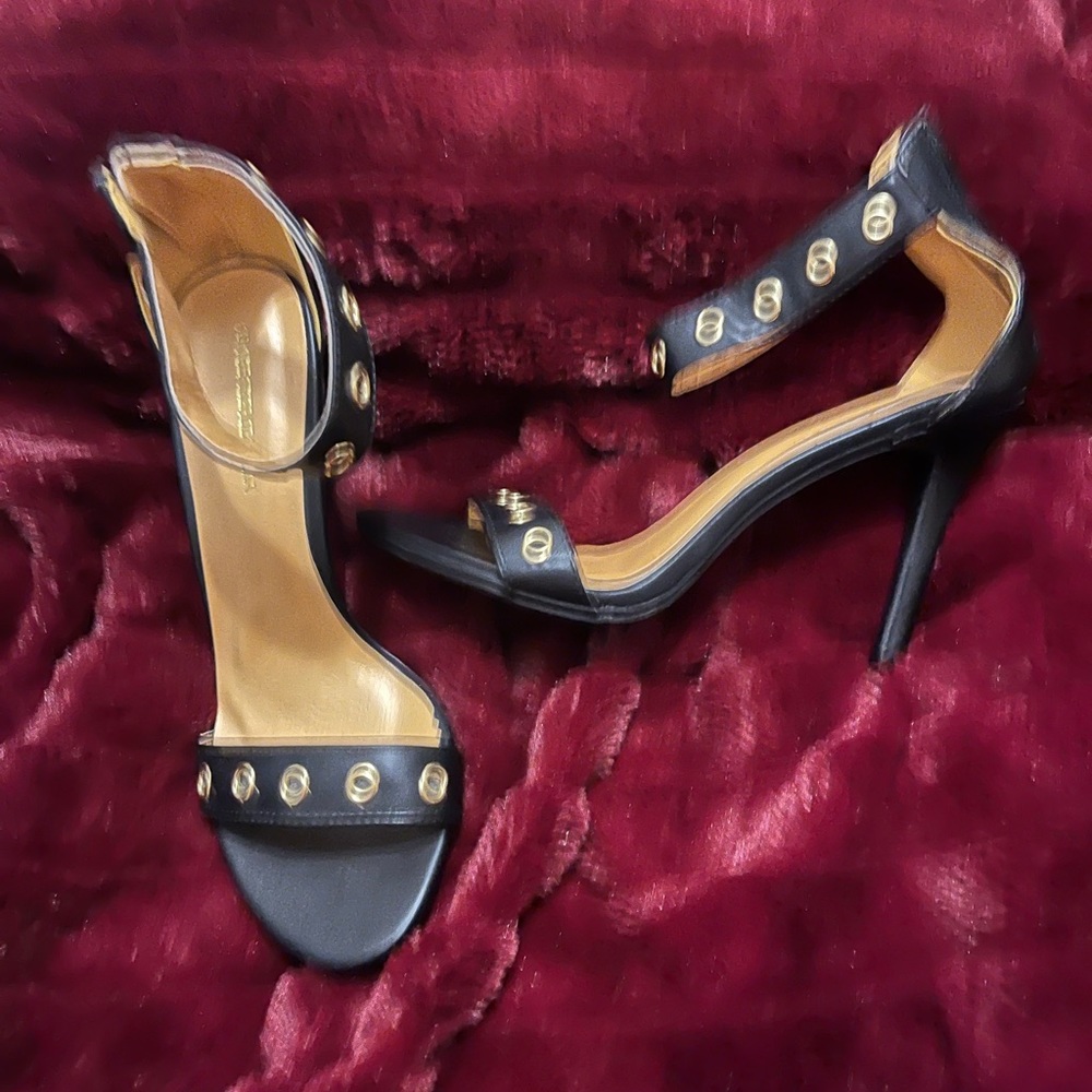 Black strappy heels